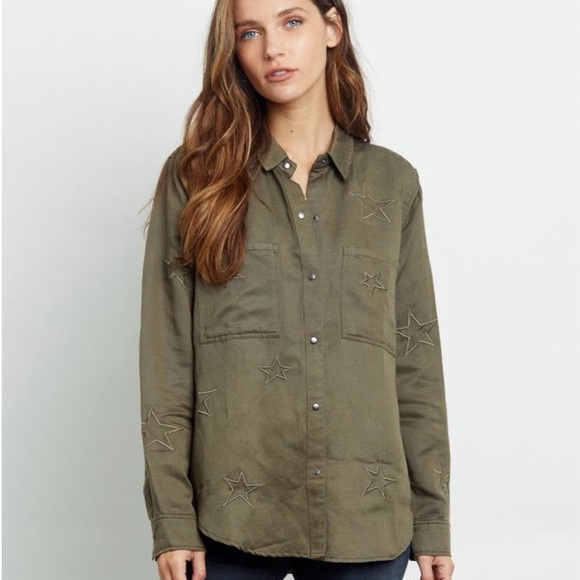 Rails Tops - RAILS- Marcel Embroidered Stars Button Down Shirt
